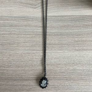 Juicy couture goth gothic black cameo necklace rare like new